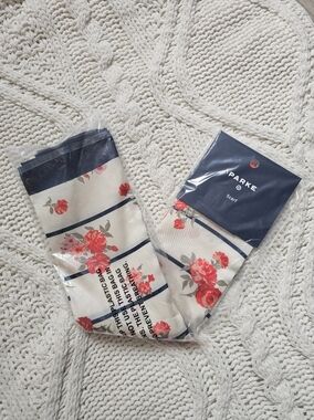 Parke x Target  Floral Stripe Scarf in Cream and Red